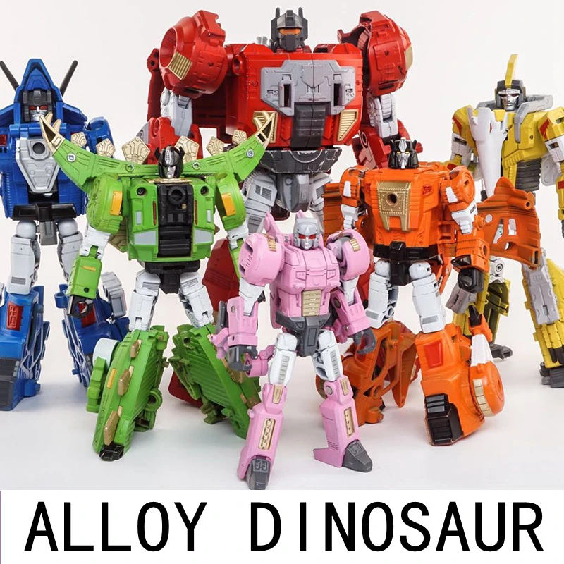 Oversize 6 in 1 Dinosaur Transformation Toy G1  Volcanicus Alloy  Action Figure Robot Toys 