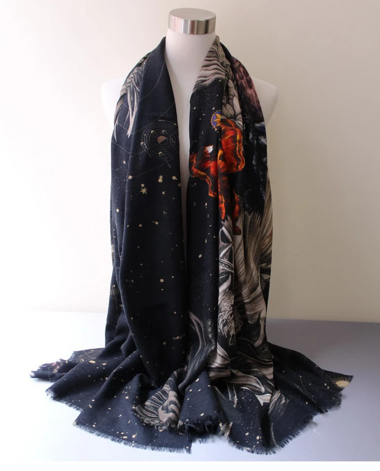 100% кашемир женский весна осень зима модный принт тонкий платок-шаль из пашмины Большой размер 100x200 см оптом в розницу