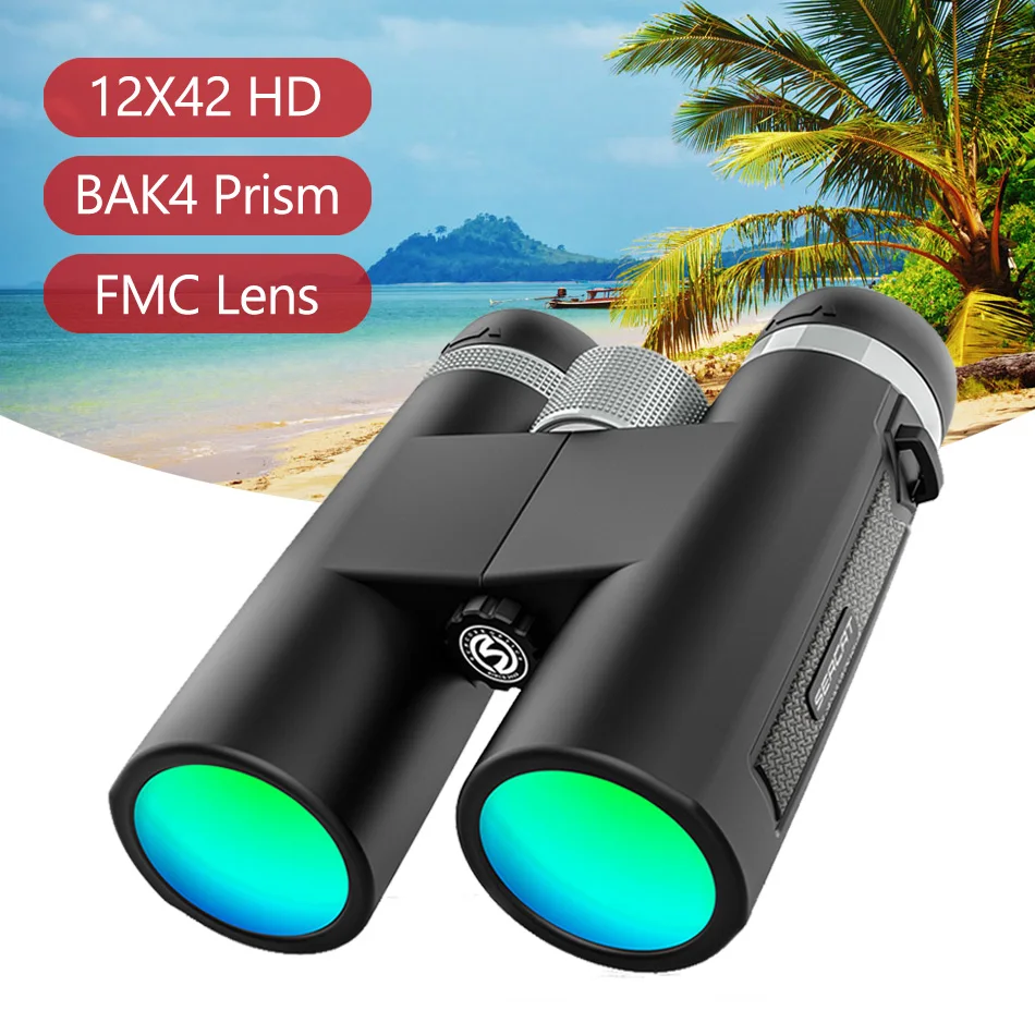 

Binoculars Telescope 12X42 BAK4 Binoculo Telescopio Binocular Zoom Professional Prismatico Lornetka Teleskop Jumelles Tools
