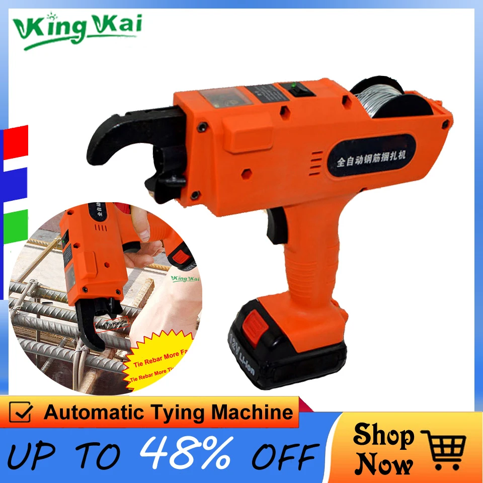 Details about   Handheld Automatic Electric Cordless Reinforcing Bar Tying Machine Two Batteries