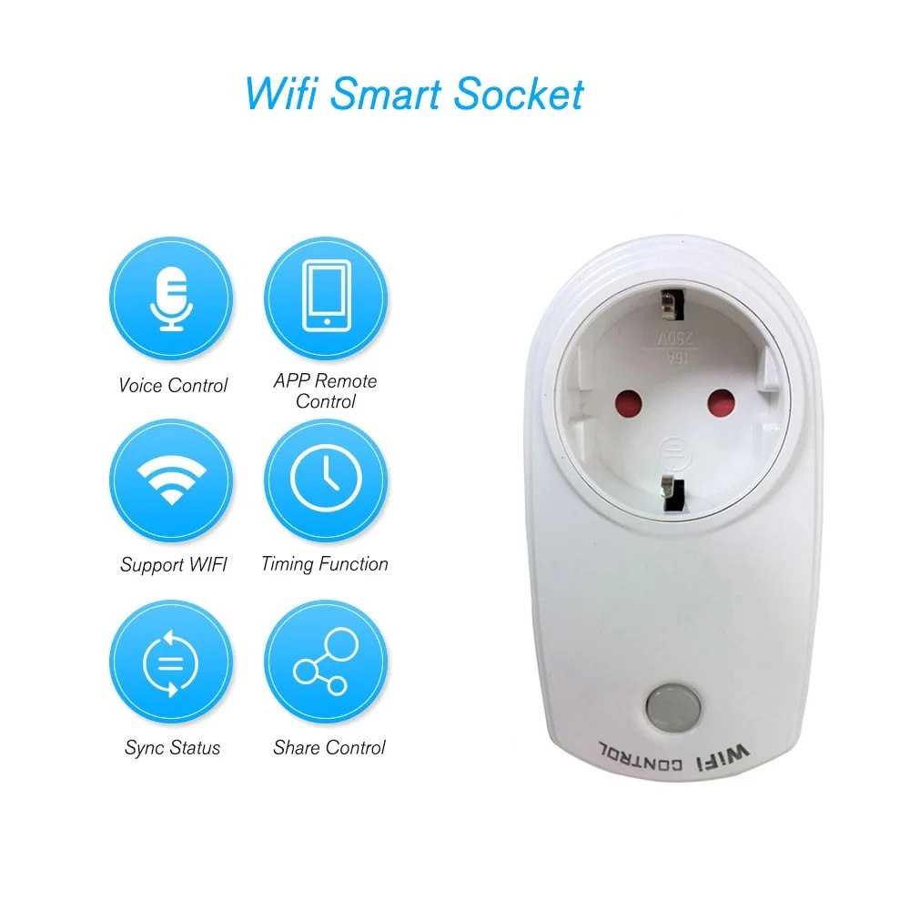 WiFi умная розетка Беспроводная 10 А ЕС Великобритания домашний переключатель