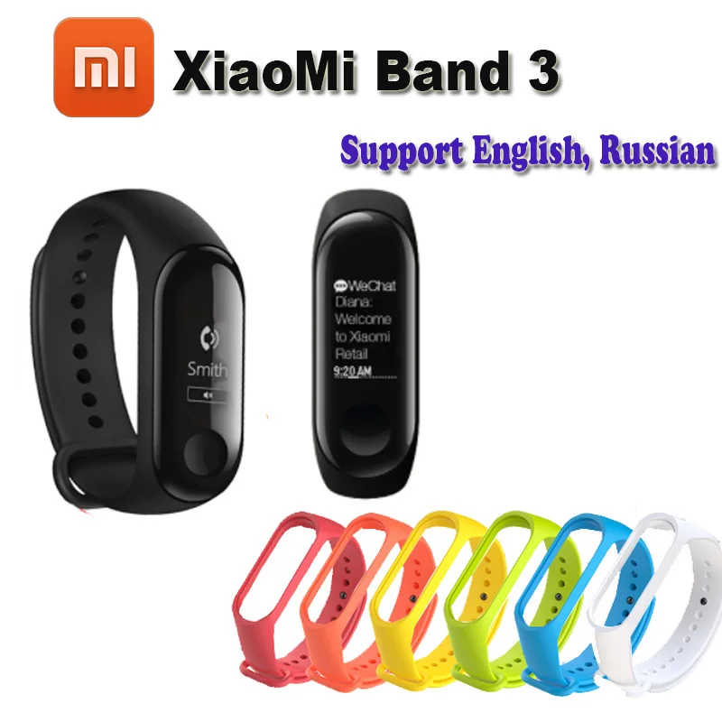 

Original Xiaomi Mi Band 3 Fitness Tracker Heart Rate Monitor 0.78'' OLED Display Touchpad Bluetooth 4.2 For Android IOS