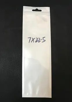 

7cm*22.5cm White/Clear Reclosable Valve Zipper Plastic Retail Packaging Bags Zip Lock Storage Bag Package W/ Hang Hole