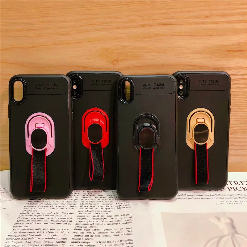 

Cover For iphone 6 6s 7 8 plus x case silicone Finger Ring Stealth bracket for iphone X XR XS MAX phone case with magnet