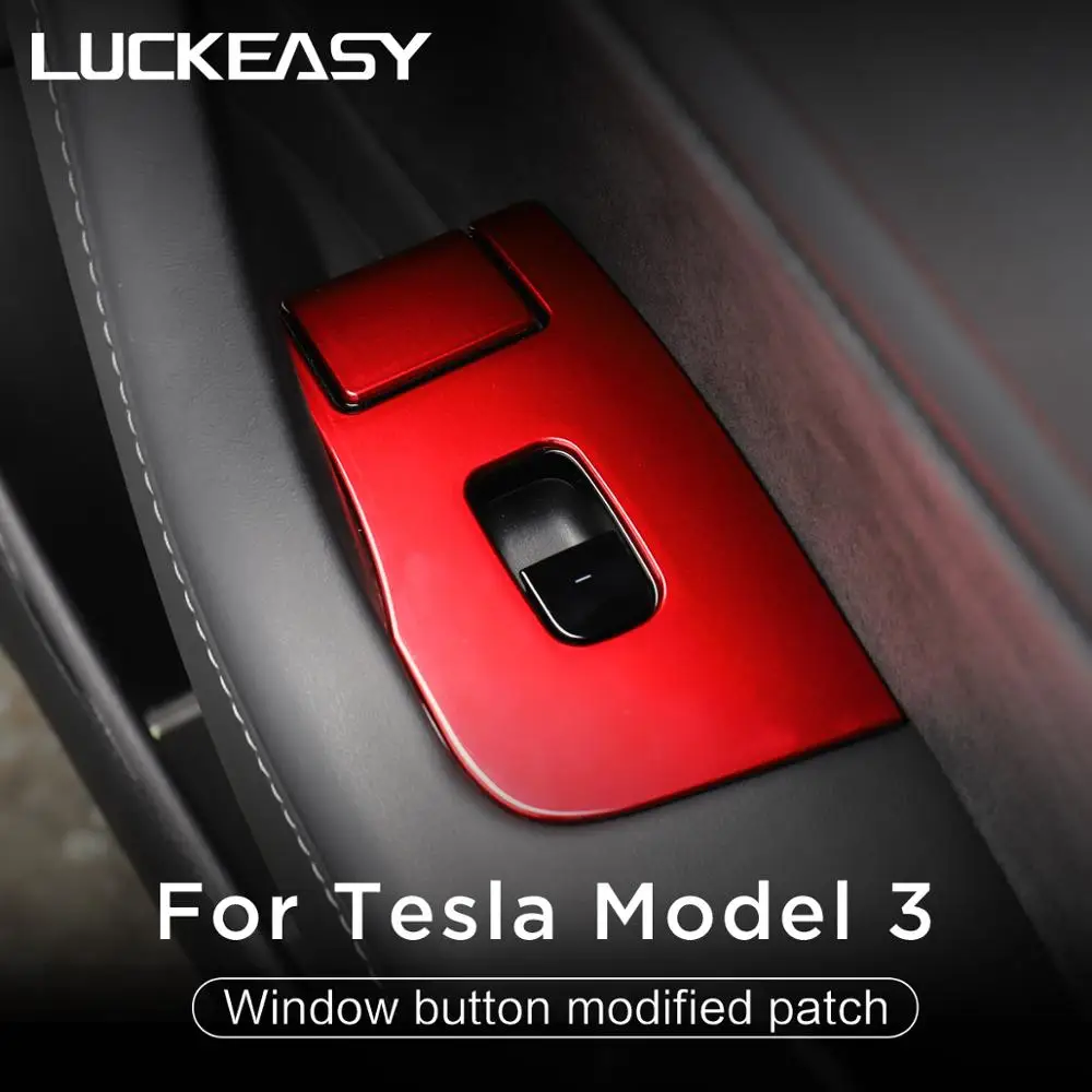 

LUCKEASY For Tesla Model 3 2017-2019 Car door lock decorative / window button modified ABS patch 14pcs/set