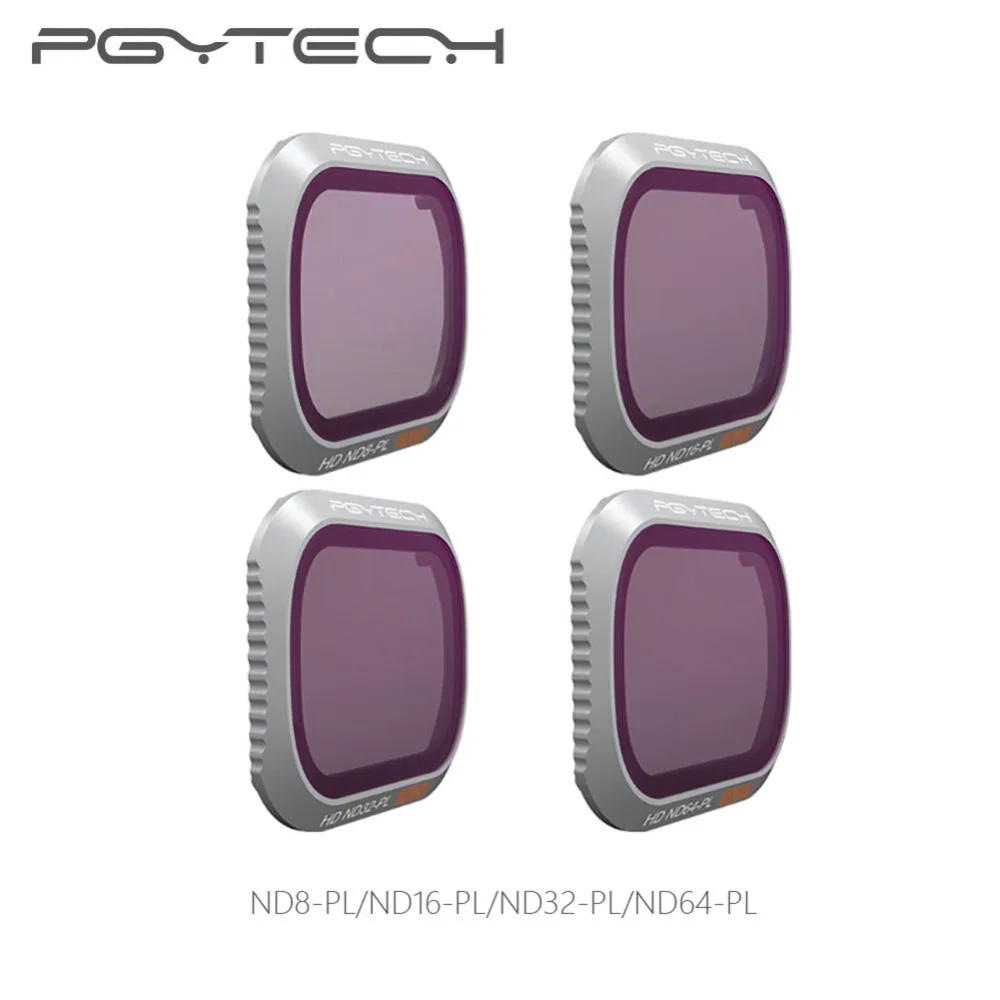 

PGYTECH Mavic 2 Pro Camera Lens Advanced Filter Set ND8/16/32/64-PL ND8/16/32/64 Filters Kit for DJI Mavic 2 Pro Filter