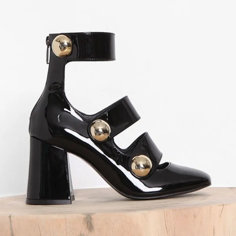 Серые дизайнерские брендовые туфли-лодочки из натуральной кожи на молнии с острым носком; женская серая обувь с металлическим блоком; качественные туфли на высоком каблуке 3 дюйма размера плюс - Цвет: Черный