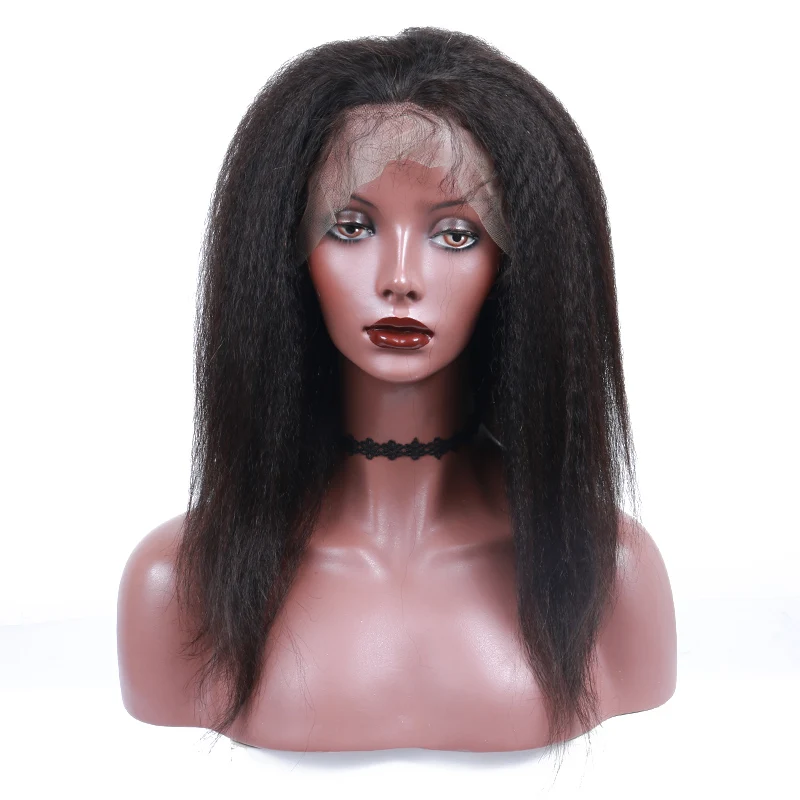 Brazilian Remy Kinky Straight Lace Front Human Hair Wigs Pre Plucked