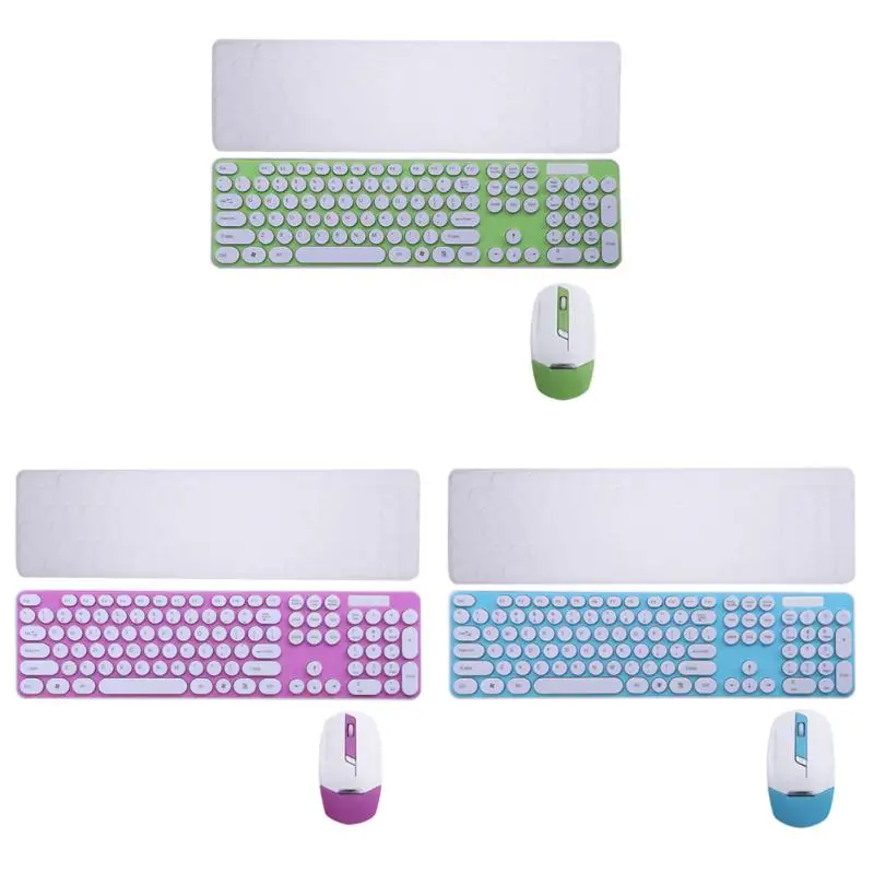 

2.4G Wireless Keyboard Mouse Combo Colorful Free Coding Round Buttons Keyboard Teclado Sem Fio for Notebook Laptop Computer PC