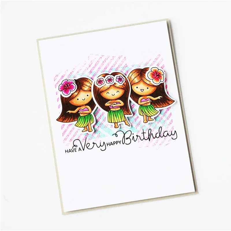 

GJCrafts Stamps Clear and/with Dies Girls lovely for Card Making Cutting Dies Lantern for Scrapbooking Metal Craft New 2018