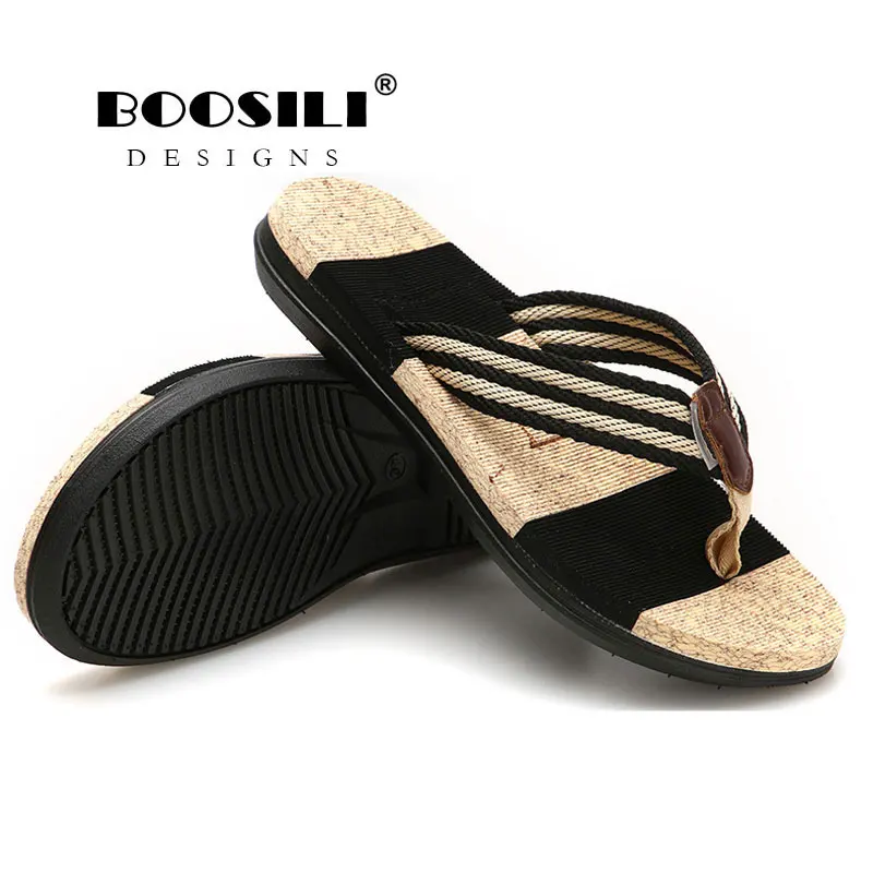 

Zapatillas Hombre Rushed Men Sandals 2019 New Breath Flip Flops Men Outdoor Bath Slippers High Quality Male Stripe Flat