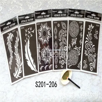

1pc Temporary Airbrush Henna Stencil for Women Body Painting Waterproof Life of Tree Pattern Tattoo Stencil Leg Arm Art Tools
