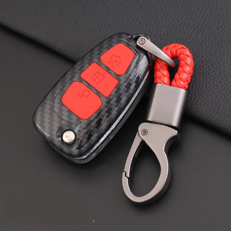 ABS-Carbon-Fiber-Shell-Silicone-3-Button-Key-Case-Cover-Key-Protector-For-Ford-Ranger-C (1)