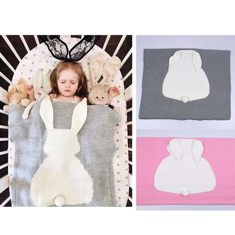 

Baby Sleeping Comfortable Blanket Children Cartoon Rabbit Pure Knitting Sleeping Blanket Big Size Baby Jouet Baby Gift