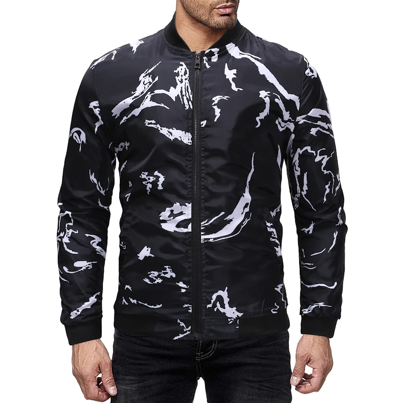 Casual Men'S Jacket Printing Jacket Men Coats Winter Male Outerwear Autumn Overcoat 4XLin