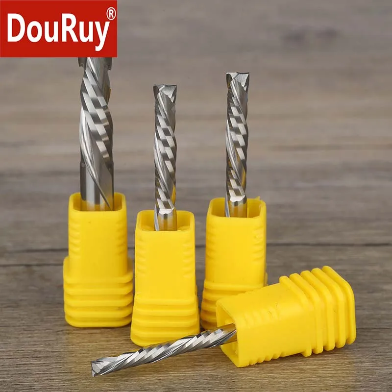 

2PCS shank3.175-8mm up & down cut two flutes spiral end mill cutter router bits engraving tool for wood plywood, MDF, PVC, log