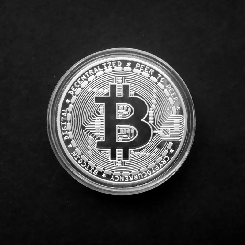 1pc Physical Bitcoins BTC With Case Gift Physical Metal Antique Imitation BTC Coin Art Collection