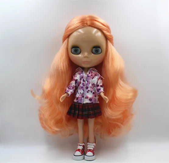 

Blygirl Light orange curly nude doll ordinary body 7 joint Tan skin DIY doll can replace the body