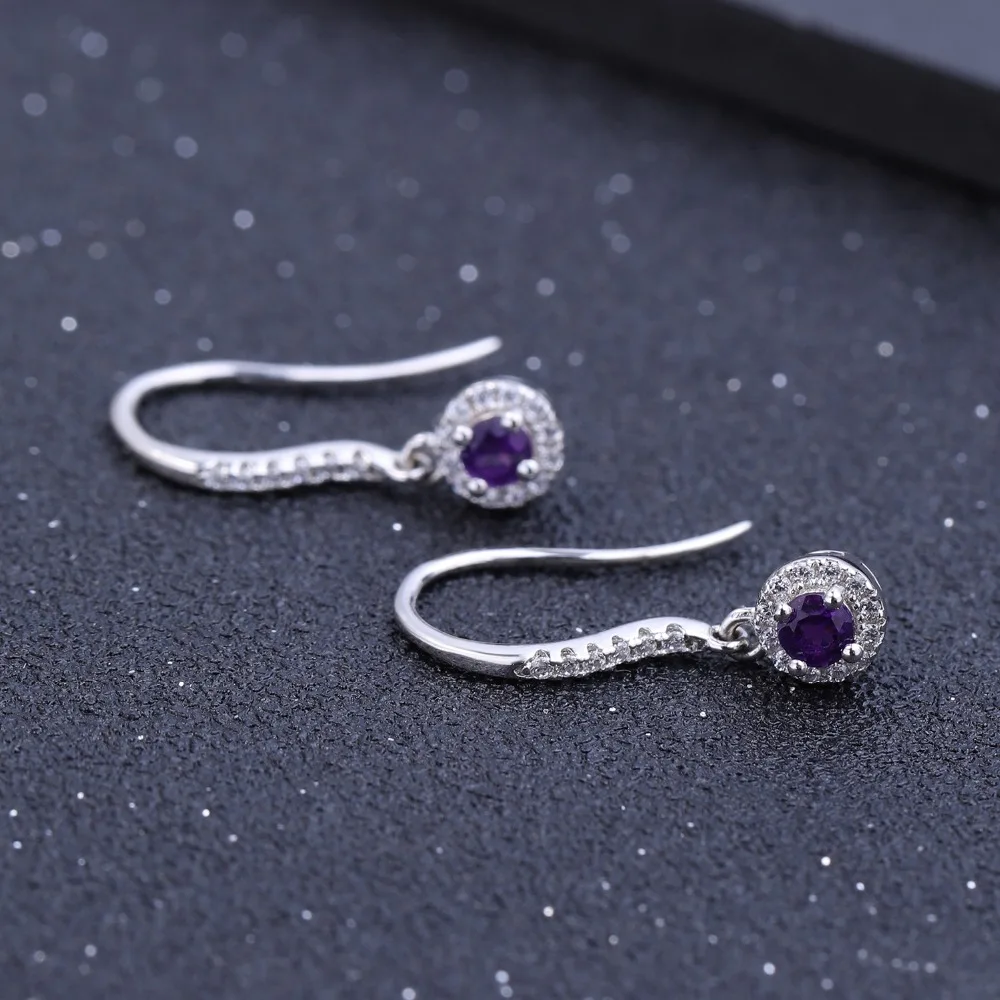 Женские Балетные сережки GEM'S из 100% настоящего серебра 925 пробы с натуральным