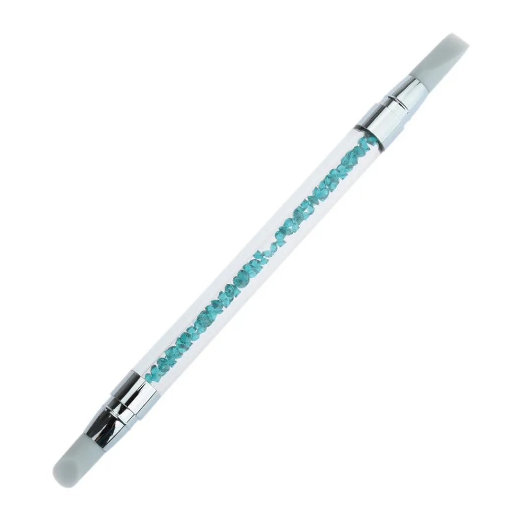 1 шт. наконечник силиконовый УФ гель для ногтей набор кистей для рисования формовочная ручка для моделирования Pro дизайн ногтей, ручка с кисточкой инструменты для макияжа для женщин - Цвет: bule
