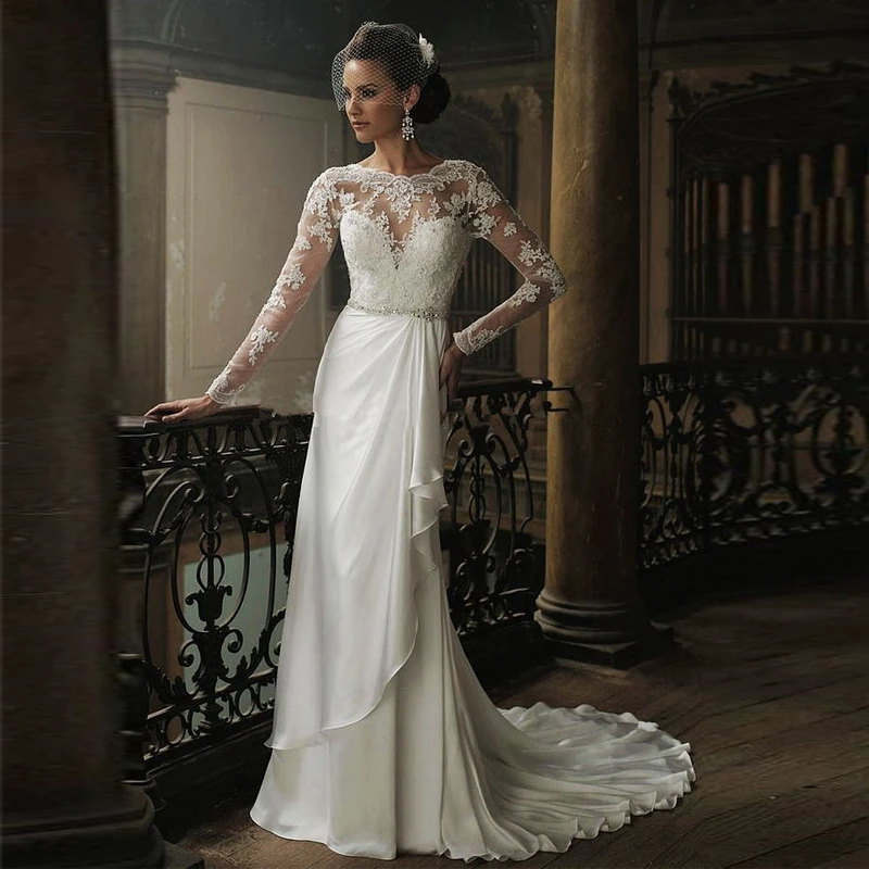Winter wedding dresses lace sleeves 2017 Winter wedding dresses lace sleeves 2017