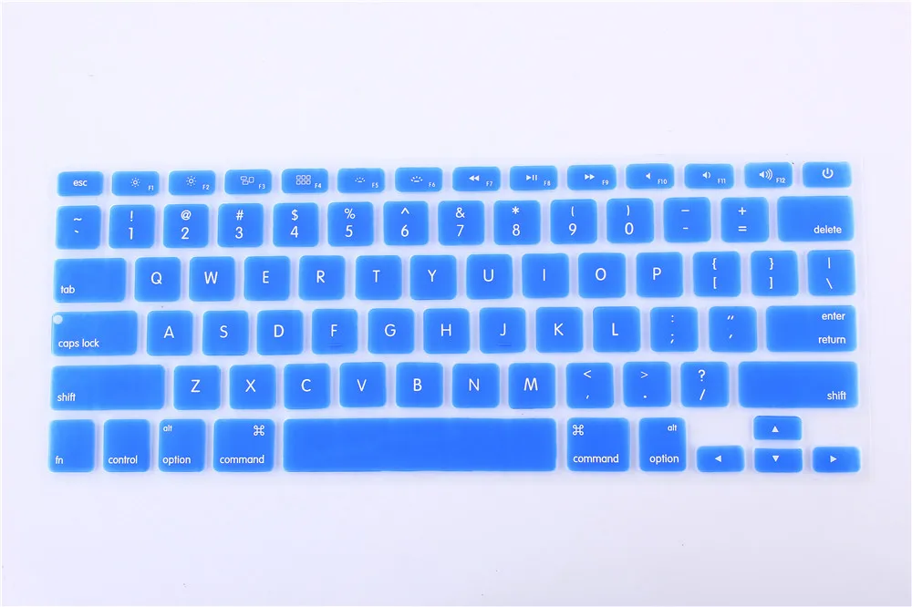 США силиконовая клавиатура для ноутбука Защитная пленка для Apple Macbook Air retina 13 15 17 Pro 13 - Цвет: Синий