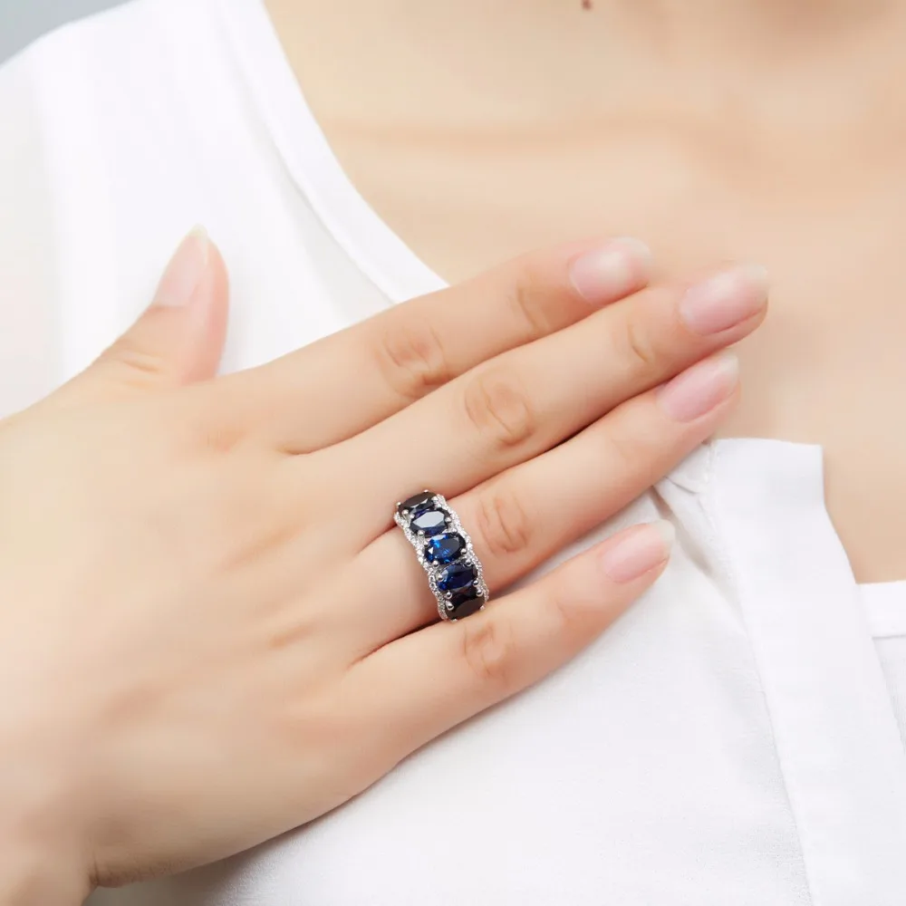 Hutang женское кольцо с драгоценным камнем, сапфир, 925 пробы, серебро, Классические обручальные кольца, изящное элегантное ювелирное изделие