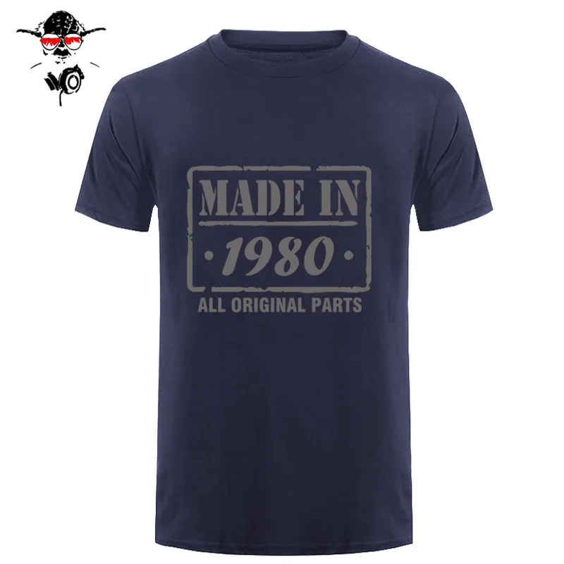 32-я футболка на день рождения, сделано в 1980, Мужская забавная футболка, мужская одежда
