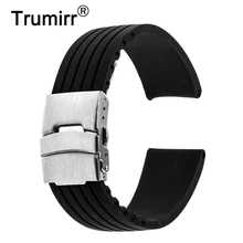 17 мм 18 мм 19 мм 20 мм 21 мм 22 мм 23 мм 24 мм Универсальный силиконовый резиновый ремешок для часов Пряжка из нержавеющей стали ремешок из смолы