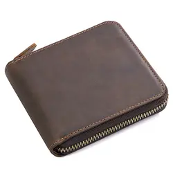 Для мужчин кошелек с защитой от RFID, для карт держатель путешествия деньги молния сумки вокруг изменить кожаный хранения Anti-theft монета