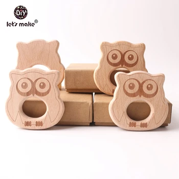 

Let's make Beech Animals Teething Nursing Materials Cartoon Owl 10pcs DIY Necklace Baby Accessories Tiny Rod Baby Teethers
