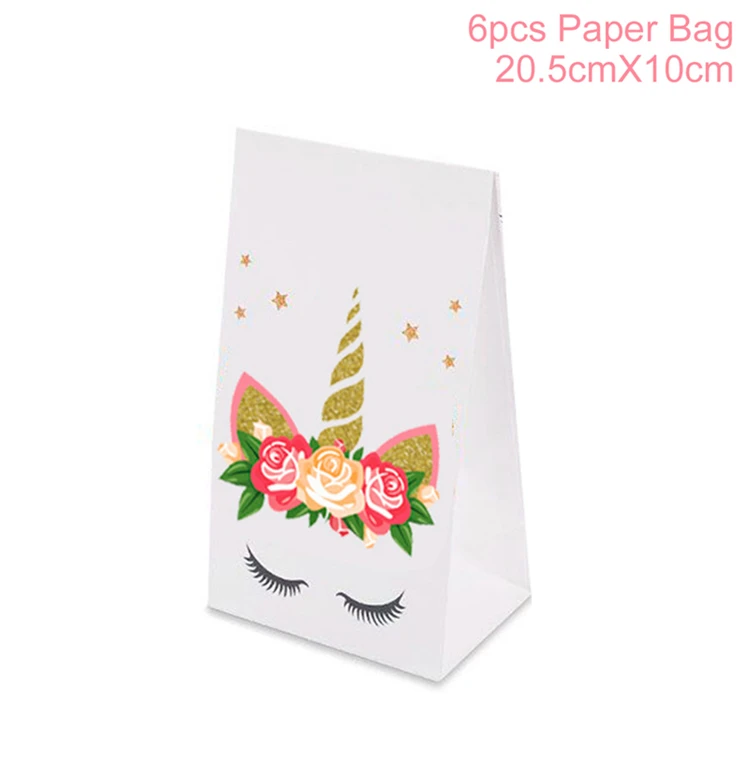 QIFU маленькие пластиковые пакеты, прозрачная целлофановая сумка, подарок на день рождения, пластиковые подарочные пакеты для конфет, печенья, сумки в горошек, наклейки - Цвет: unicorn bag 1