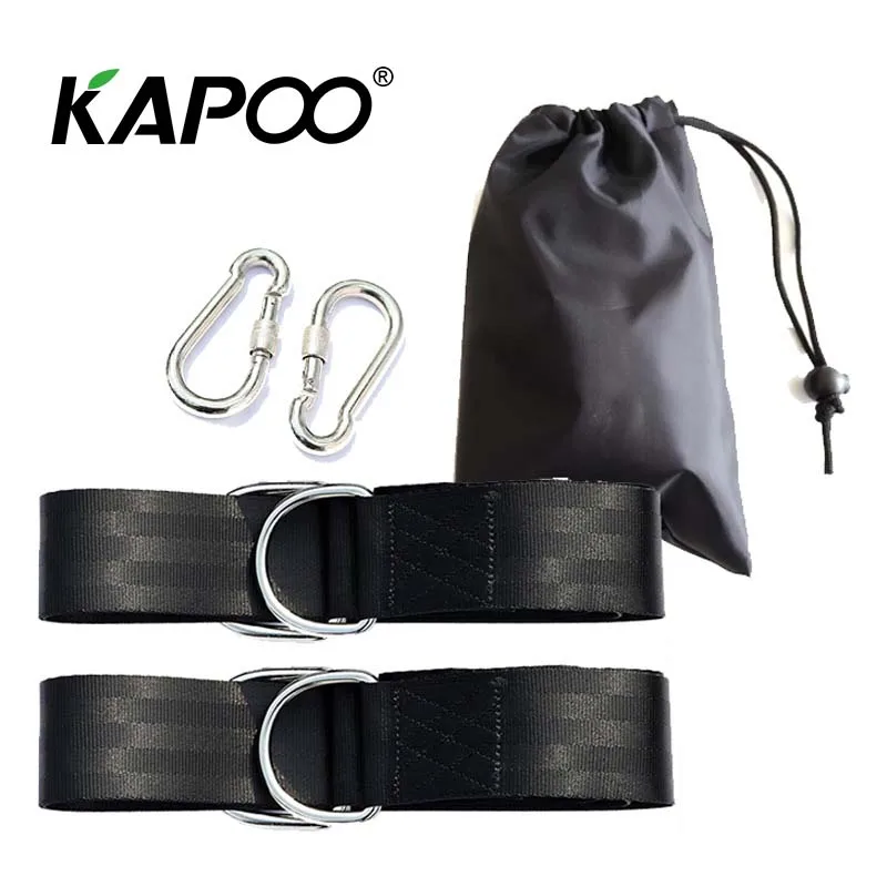 

Portable Hammock Strap Rope With Metal Hook Or Carabiner Hammock Hanging Belt 3m Bind Rope With Carrry Bag 200kg Load