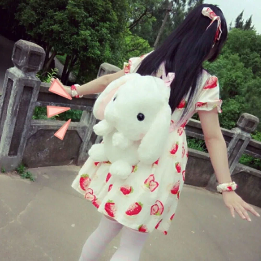 

Plush Backpacks rabbit Cute Backpack Girls Children Backpack cartoon Bunny Stuffed Toy Children School Bag Gift Kids Little Girl