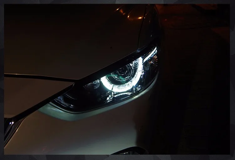 KOWELL автомобильный Стайлинг для MAZDA 6 ATENZA- фары светодиодный фонарь Devil Eyes DRL Bi-Xenon объектив HID автомобильные аксессуары