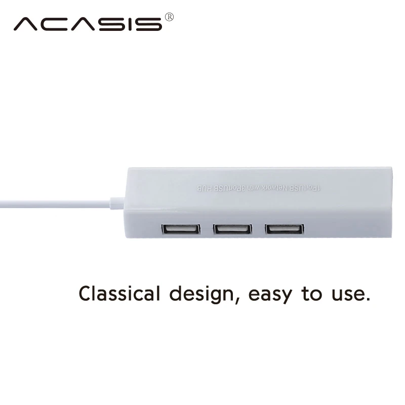 Acasis OTG 3 Порты и разъёмы USB 2,0 концентратор 10/100MB для микро-флеш-накопителя USB RJ45 сетевой адаптер проводной сетевой карты для Win7 Android Mac OS ноутбук