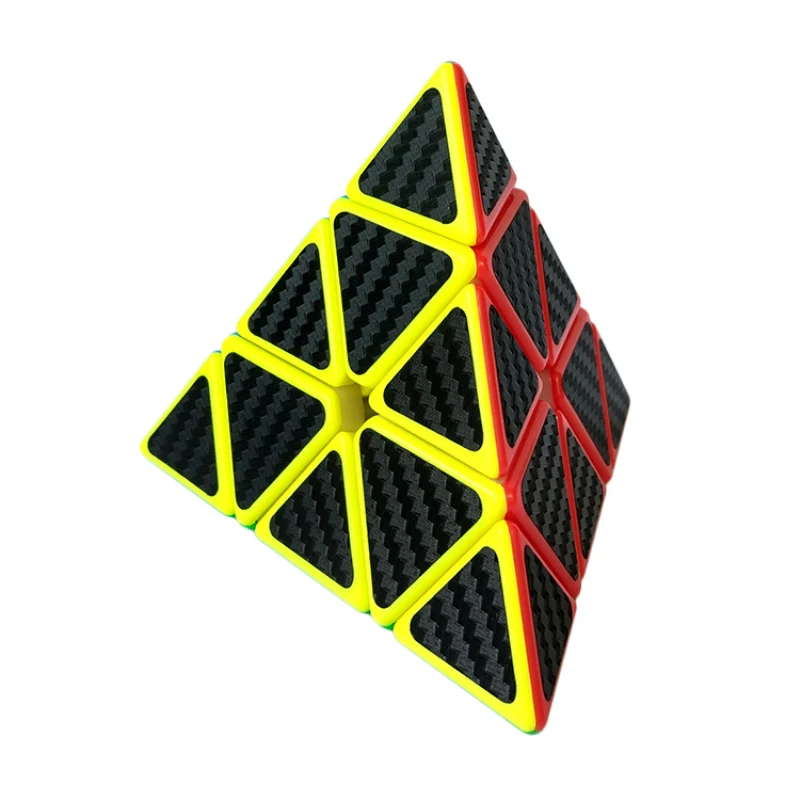 Zcube 2017 углеродного волокна Стикеры Pyraminx Скорость гладкой магический куб