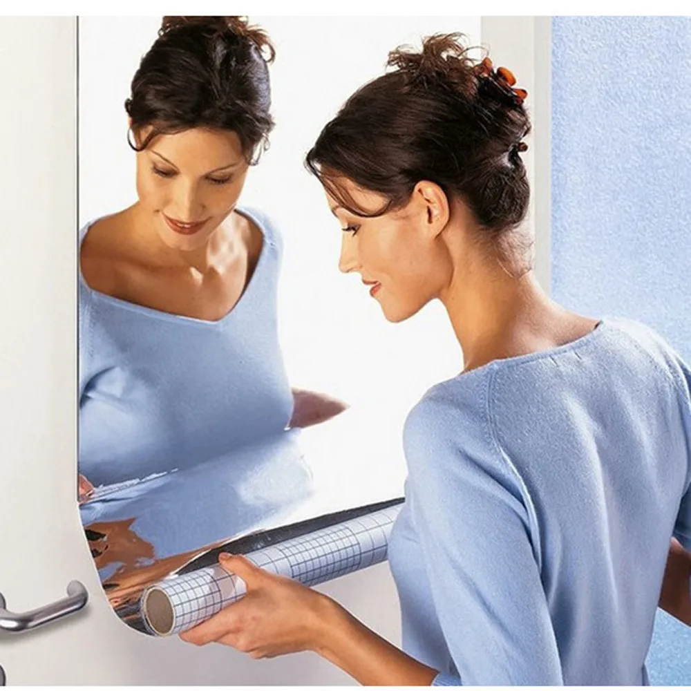 

KAKUDER Mirror Wall Stickers Silver DIY Wall Stickers Mosaic Bathroom Mirror Sticker Self Adhesive Wall Paper Decoration 35OCT14