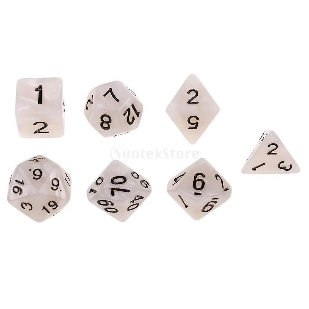 7x акриловые многогранные кубики D4 D20 кости для MTG трпг вечерние ролевая игра игры