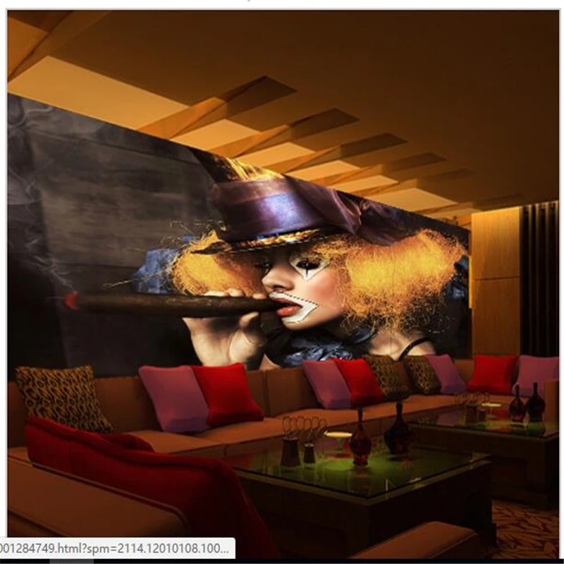 

beibehang Custom 3D Poster Wallpaper Papel de parede Cafe KTV Bar Decor Creative Painting Backdrop wall Retro Girl 3D Wallpaper