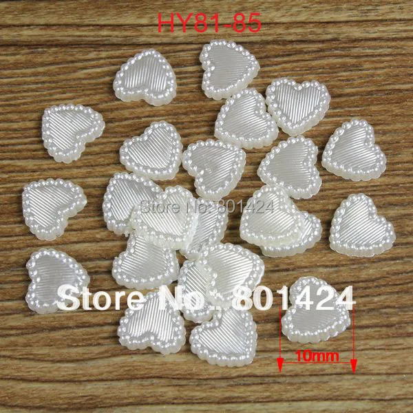 

free shipping 300pcs 81-85 ABS Pearl beads! Flatback pearl heart beads Cabochon crafts and scrapbooking