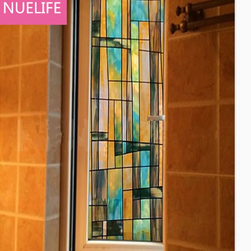 PVC film Stained glass sliding door window stickers glass window