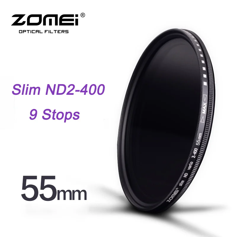 

ZOMEI 55mm Slim Fader ND2 to ND400 ND2-400 Neutral Density Fading Control Filter for Canon NIkon Hoya Sony Camera DSLR Lens