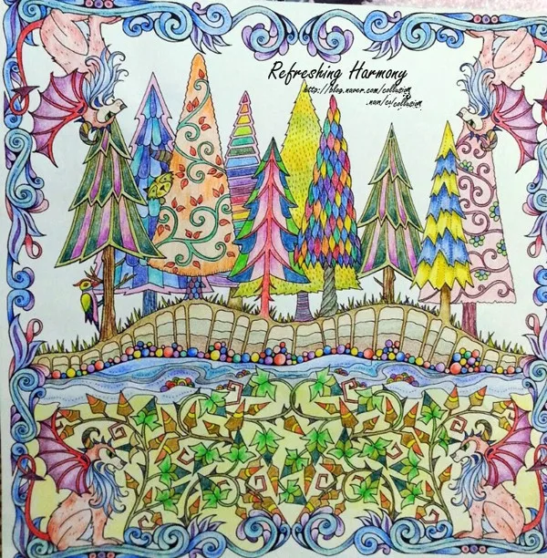 Enchanted Forest An Inky Quest Coloring Book For Children Adult Relieve Stress Kill Time Graffiti Painting Drawing In Books From Office School