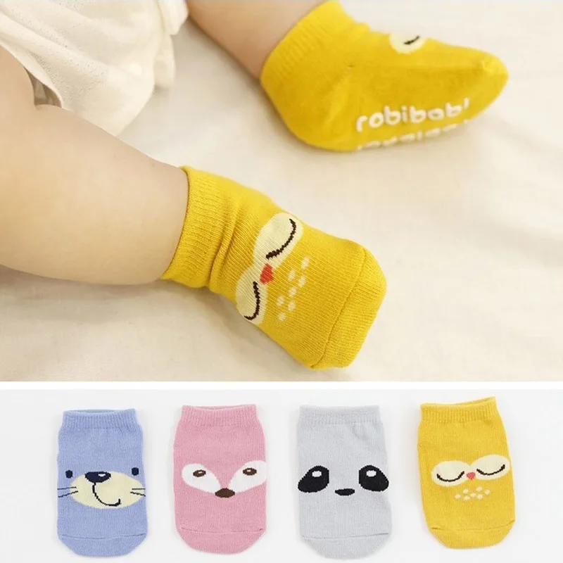 Милые весенне-осенние носки для малышей милые Асимметричные нескользящие носки из хлопка для новорожденных мальчиков и девочек, зимние носки для малышей