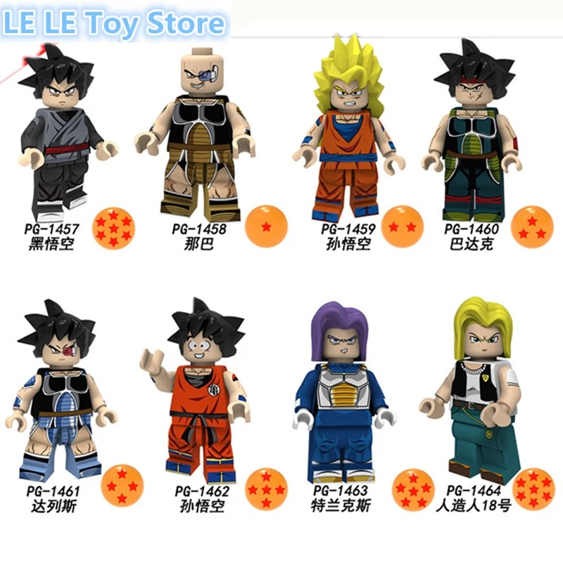 8pcs Lot Dragon Ball Z Black Goku Naba Badak Dales Sun Wukong Trunks Building Blocks Action Figures Gift Toy Children Pg8176 Blocks Aliexpress