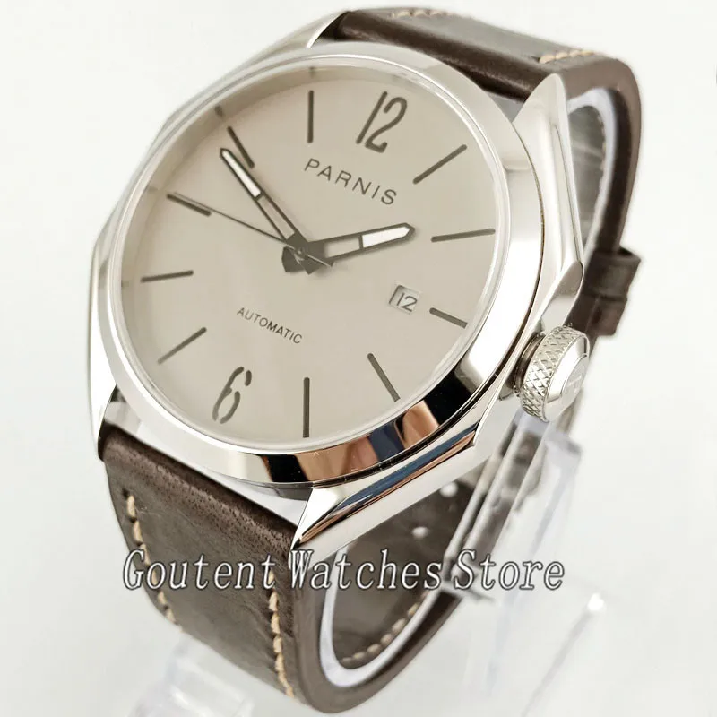 

43mm Parnis Men Watch Gray Dial Sapphire Crystal Miyota 821A Automatic Men Watch 2770