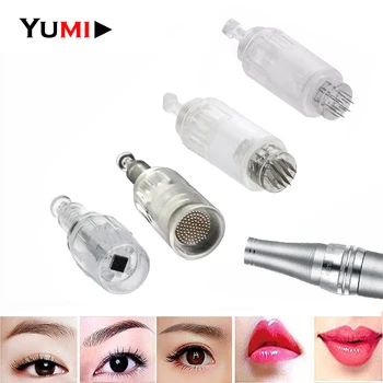 

50PCS/lot Disposable Silicone 9 12 36 42 Pin 3D Micro Round Nano Needles Cartridges 10mm Screw Port For Microneedle Derma Pen