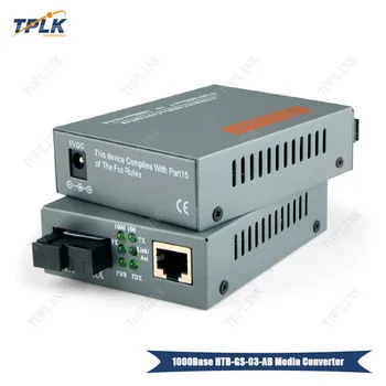

1pair 1000Base HTB-GS-03-AB Media Converter SC Simplex mode Fiber Optic RJ45 Enternet Media Converter Netlink transceiver