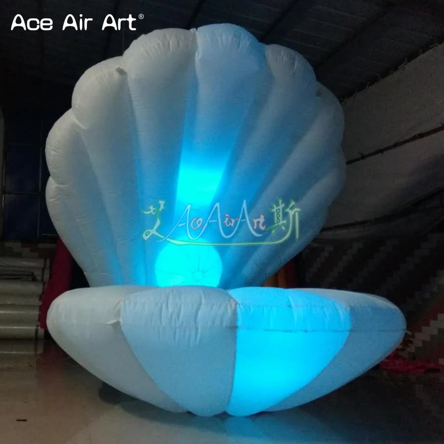 

High quality led inflatable seashell replica,colorful shell model,stage decoration for wedding and party